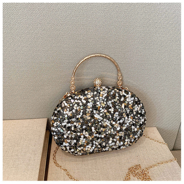 Luxury Crystal Beaded Evening Clutch – Elegant Pearl Stone Party Handbag