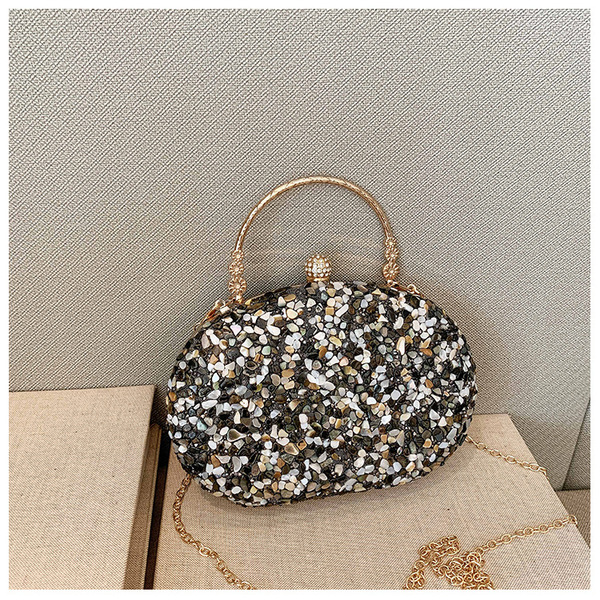 Luxury Crystal Beaded Evening Clutch – Elegant Pearl Stone Party Handbag