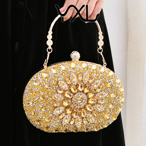 Luxury Sunflower Rhinestone Clutch – Luxury Shine for Special Occasions